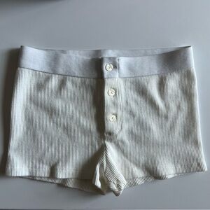 NWOT Brandy Melville White Ribbed Boy short